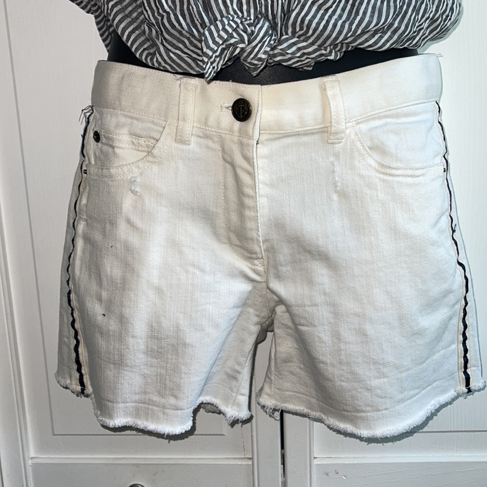 Crew cuts Cowgirl white denim shorts